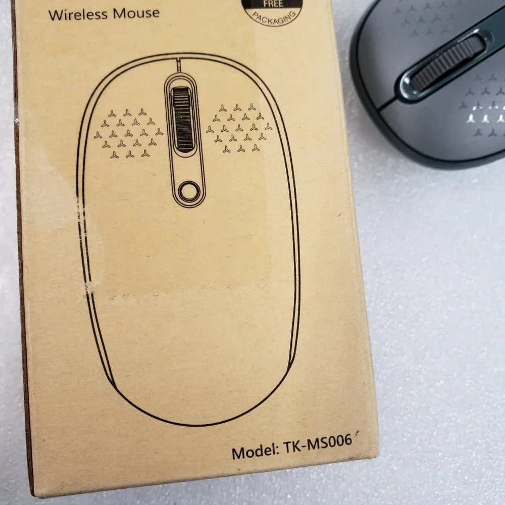TECKNET Wireless Mouse for Laptop, 2.4GHz USB Mini Cordless Small Gray TK-MS006